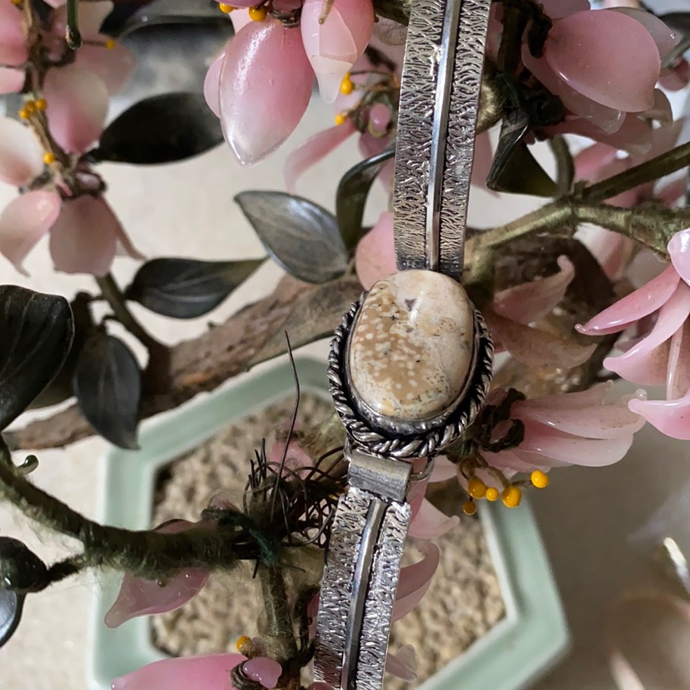 Vintage 925 dendrite opal bracelet